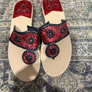 Jack Rogers Red and Black Sandals
